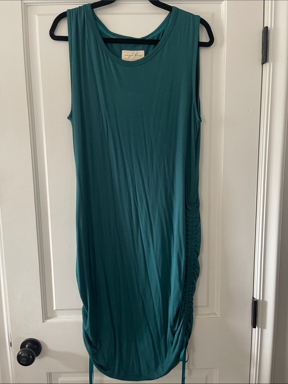 Evy’s Tree Sleeveless Teal Ruched Side Dress